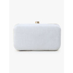 Gold-Toned & White Embellished Clutch